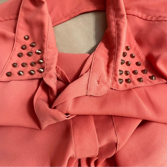 Glam Dollz Orange Studded Collar High Low Top size XL - Picture 9 of 14